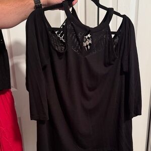 Torrid Black Cold Shoulder Blouse
